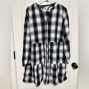 Time and Tru Checkered Long Sleeve Dress